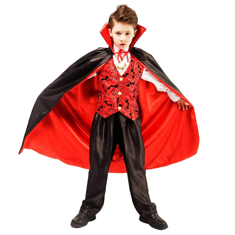 DSplay Kids Gothic Classic Vampire Halloween Costume (7-9Y) - Image 1